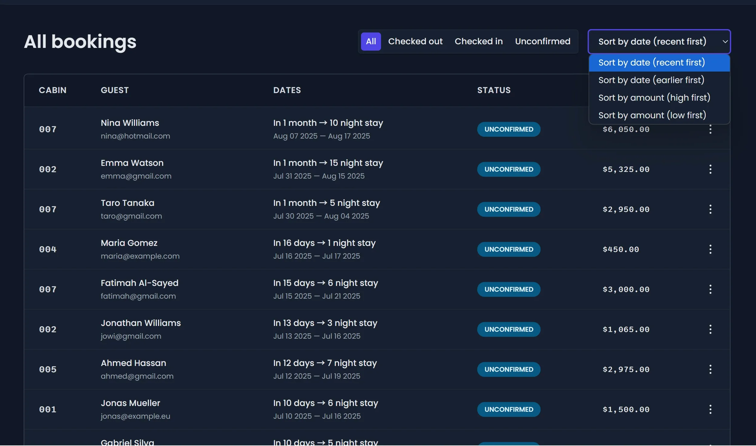Booking Management